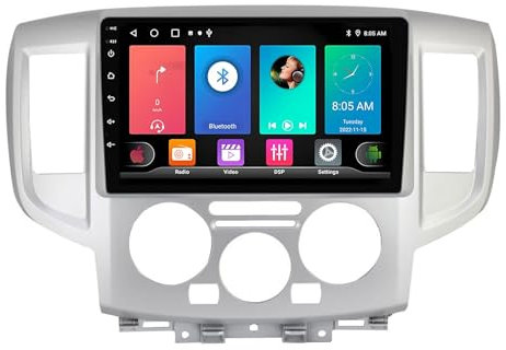 Android 14 Radio Estéreo De Coche 2 DIN Para Nissan NV200 NV 200 2011-2018 9 Pulgadas Pantalla Táctil Reproductor multimedia con CarPlay y Android Auto inalámbrico/FM AM/SWC/BT 5.0(B,P2 WIFI 4-Core 1G