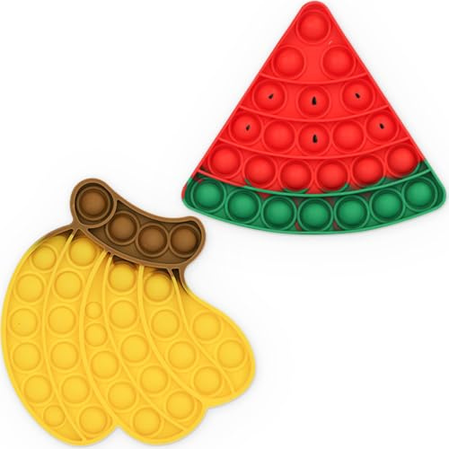 2 Piezas Pop it Fidget Toy, Juguete Antiestrés, Juguetes Bubble Fidget Niños, Push and Pop Bubble Fidget Toy, Sensorial Herramientas para Aliviar el Estrés y la Ansiedad para Niños y Adultos