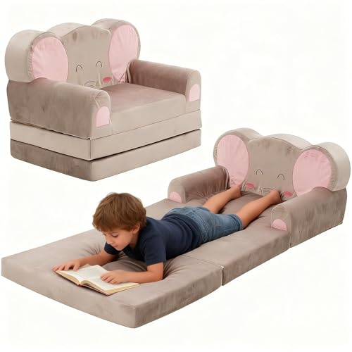 NUKied 2 en 1 Sofá Infantil Plegable,Sofá Convertible,Sillón Infantiles Adecuado para Dormitorios, Salones y Salas de Juegos,Sofa Plegable Niños Adecuado como Regalo de Cumpleaños para Niños y Niñas