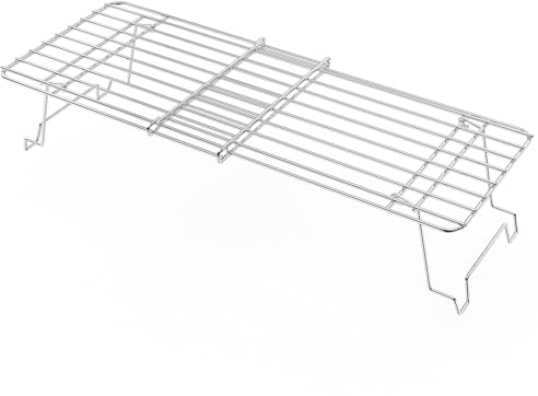 Denmay 39–56 cm universellt varmhållningsgaller i rostfritt stål för gas-/träpellet/grill/rökgrill, justerbart varmhållningsgaller reservdel, övre rost med fällbart ben, justerbar längd