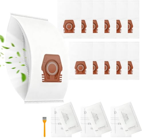 12 Pack TU Dust Bag Compatible with Miele Guard L1 Hoover Bags / S1 Junior/Silence/Allergy/Parquet XL/Flex/AllFloor/Performance/Cat/Dog/Comfort Series - 3 Motor Protection Filters