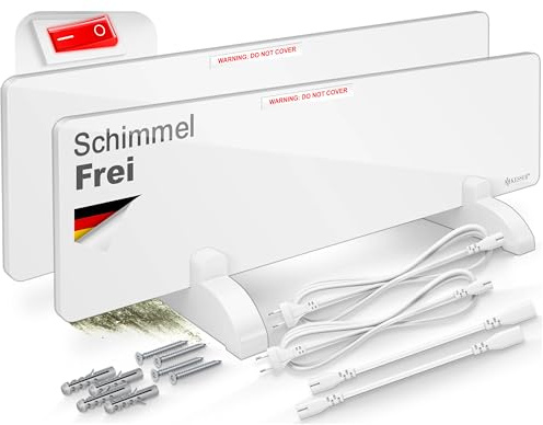 Kesser Muffa - Riscaldamento a infrarossi - Antimuffa Riscaldamento a parete da 50 W Riscaldamento a parete e vasca da bagno Senza muffa Alternativa a spray e vernici antimuffa - Risparmio energetico