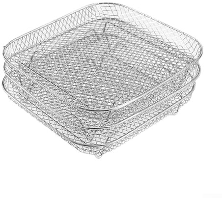 Égouttoir en acier inoxydable 304 empilable à trois couches, panier de friteuse à air comprimé support de déshydratation