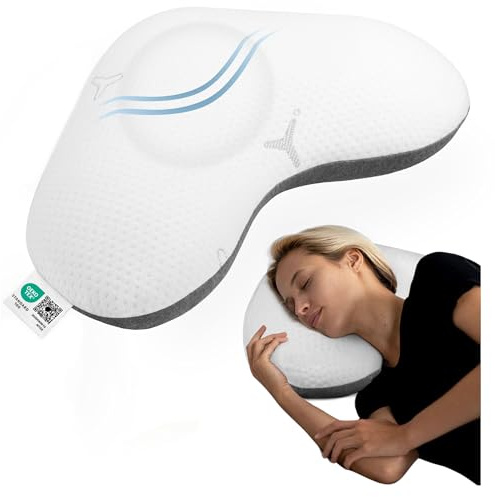 Third of Life Almohada para dormir de lado con tecnología Intense, desarrollada por expertos en sueño, almohada ergonómica de espuma viscoelástica para un sueño tranquilo, almohada cervical HWS
