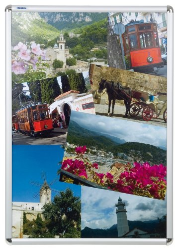 FRANKEN Wechselrahmen Plakatrahmen Standard A0, Aluminiumrahmen 25 mm breit, 87 x 121 x 1,2 cm, BS0705