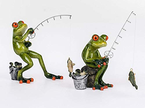 Formano Lot de 2 grenouilles « pêcheur » - 15 cm - Multicolore