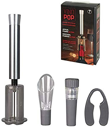 Le kit du sommelier : VINO POP avec ouvre-bouteille et accessoires