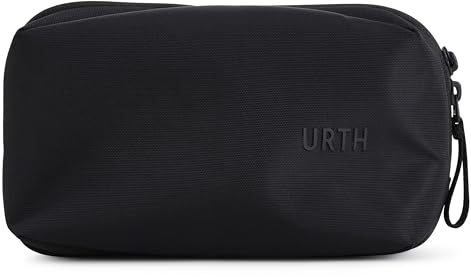 Urth Zeolite Tech Organizer – wasserabweisende, recycelte Elektronik-Reisetasche, Kabel-Organizer-Tasche für Kabel, Ladegerät, Telefon, Kamerazubehör in Schwarz