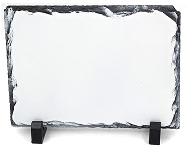 MR.R Sublimation Blanks 8x11.9 inch Rectangular Rock Slate Photo Plaque Picture Frame Glossy Surface Customized Photo Frame Novelty For Wedding,Birthday (20x30cm)