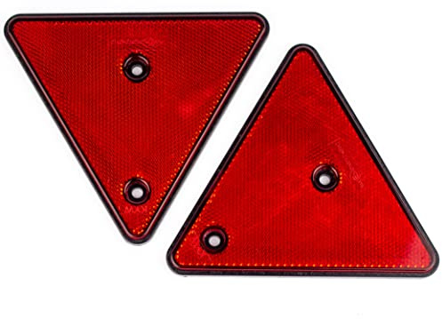 Upgrade4cars Catadioptrico Remolque Triangular | Reflectante para Remolques Rojo | 2 Catadioptricos Triangulos | Accessorios Coches Universales