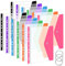 A4 Plastic Wallets Folders 12Pcs Punched Pockets Plastic Document Files Popper Wallets with Pocket for Home, Office and School
