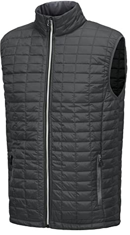 Little Donkey Andy Men's Puffer Vest, Lightweight Warm Sleeveless Jacket for Hiking Travel Golf Gray/Black A2 XL