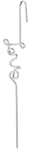 Andelaisi Pendientes de gancho de oruga de oro con letra de amor, joyería larga para mujeres y niñas, Metal Plata Diamante de imitación