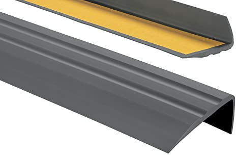 ProfiPVC Treppenkantenprofil PVC 50x25mm, 80 cm - Selbstklebend Winkelprofil Anti-Rutsch Treppenkante, Anthrazit