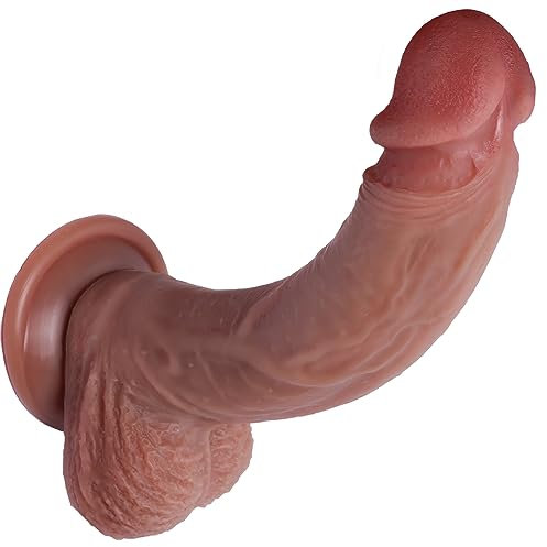 Dildo realistico che sembra pelle, stimolatore del punto G Giocattoli sessuali per adulti per donne Dildo anale in silicone morbido con ventosa per giocare senza mani, pene finto realistico