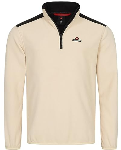 Höhenhorn Skyja - Felpa/pullover in pile, da uomo, per autunno e inverno, in micropile, mezza zip, beige., XL