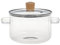 Clear Simmer Pot, Glass Saucepan, Glass Cooking Pot with Lid, 1.6L Heat Resistant Borosilicate Glass Ribbed Pot with Handles, Clear Glass Cookware Simmer Pot for Soup, Milk