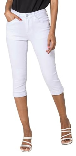 Nina Carter P230 - Pantalones vaqueros capri ajustados de cintura alta para mujer, verano, XXL delgado