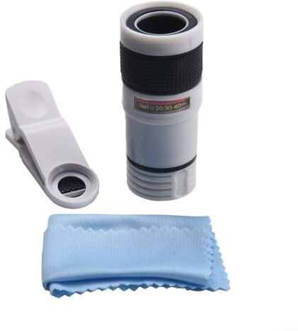 HomeVortex Smartphones avec objectif macro, téléobjectif de téléphone portable, zoom externe, pour photographie de voyage (blanc)