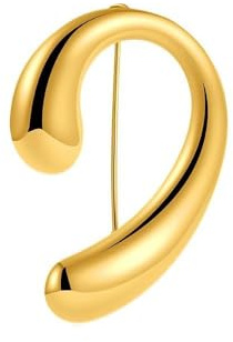 Spilla a forma di virgola minimalista placcata oro spilla da cravatta unisex elegante accessorio versatile per vestito cappello e borsa gioiello senza tempo per tutti i giorni chic stile boemico