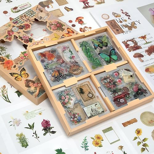 Adesivi Scrapbooking Stickers, 100 Fogli Stickers Bullet Journal Vintage per Decorazione Junk Journal Album Calendario Diario Scrapbook Journaling Fai da Te (510 Pezzi）
