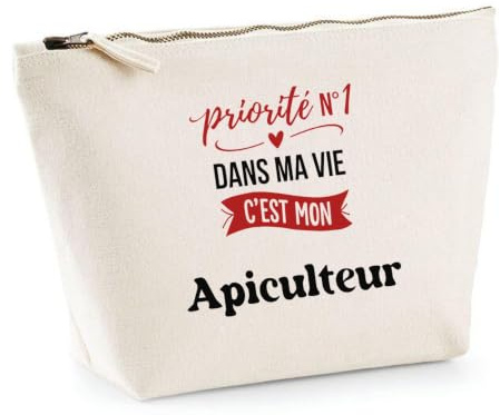 Otshirt Trousse Priorite N1 dans ma Vie C'est Mon Apiculteur - Pouch Case - Idée Trousse Rangement Cadeau Anniversaire Fête Original Famille Travail Départ Collègue Retraite Noël.