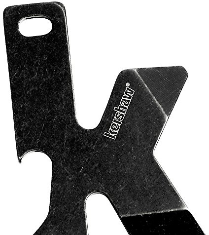 Kershaw K-Tool Multi-Function Key Ring Tool (KTOOL); 2-Inch High-Performance 3Cr13 Stainless Steel Construction with Blackwash Finish, Bottle Opener, Flathead Screwdriver, and Lanyard Hole, 0.7 OZ