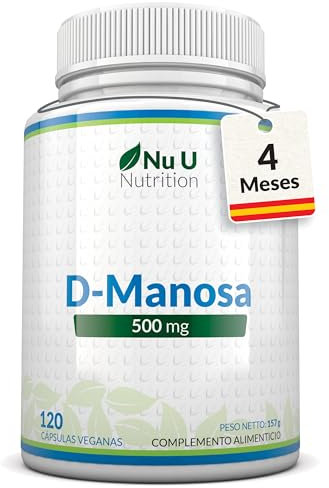 D-Mannosio Puro Alta Forza 500mg - 120 Compresse Vegane - Senza Allergeni - Integratore per Supporto Vie Urinarie per Donne - Prodotto in Europa - Nu U Nutrition