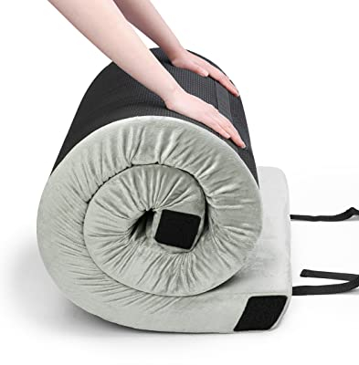 Willpo Schaumstoff Camping Matratze 191 x 76 x 7 cm– Outdoor Isomatte für Auto, Zelt, Reise, Gästematratze Klappmatratze mit Abnehmbare wasserdichte Bezug& Tasche Grau