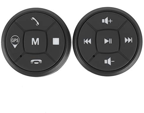 Uxsiya Pulsante di Controllo del Volante Bluetooth Leggero Volume Radio Resistente Universale Senza Fili con Custodia in Silicone