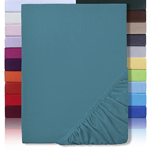 NatureMark Microfaser Boxspringbett & Wasserbett Spannbettlaken 200 x 220 cm - 40 cm Steghöhe - 200x220cm Spannbetttuch - 100% Polyester, Petrol