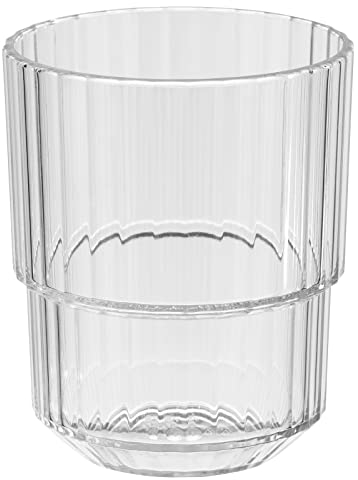 APS 10560 Vaso para beber -LINEA- Plástico Tritan, 0,15 litros, sin BPA, apilable, inastillable, reutilizable y apto para lavavajillas, 150 ml, cristalino