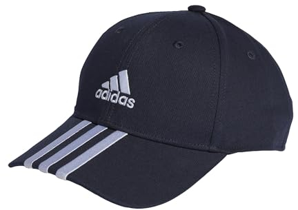 adidas Unisex 3-Stripes Cotton Twill Baseball Cap, Legend Ink/White, XXS