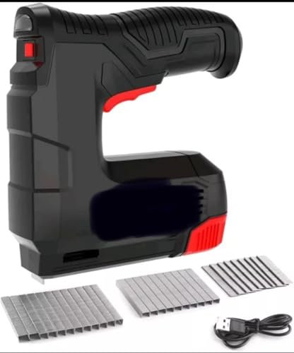 4v Electric Cordless Staple Gun 2 in 1 Cordless Stapler, 1.5Ah Battery Powered Nail Gun for Upholstery Crafts, DIY, Including USB Charger Cable 2000pcs Free Staples and Brad Nails