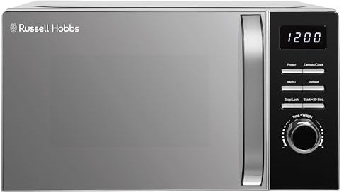 Russell Hobbs Black Digital Microwave 20 Litre 800W Solo Digital with 5 Power Levels, Defrost Function & Easy Clean, 60 Minute Timer, 8 Auto-Cook Menus, RHMD832B