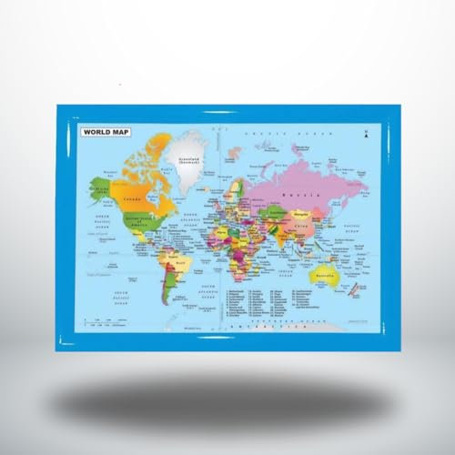 HOME BLEND World Map Cushioned Lap Tray – Bean Bag Padded Laptop Holder, Breakfast Lap Tray, Dinner Serving Tray, Multi-Purpose Lap Desk (Blue)