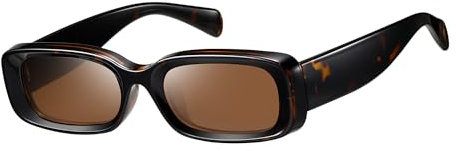 kimorn Sonnenbrille für Frauen Retro Fahrbrille Vintage Schmaler Quadratischer Rahmen UV400 Schutz (Teller Tofu Pudding Rahmen/Teelinse)