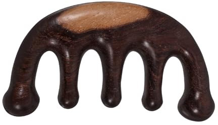 Healeved Massagekamm friseurbedarf kopfmassage kopfhautmassage haarmassage drehbar Haarfärbeschale und Bürstenset werkzeug haarbürste Holzkamm mit breiten Zähnen kopfhautpflegekamm Brown