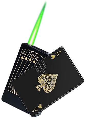 Accendino antivento in metallo con fiamma verde, materiale resistente alle alte temperature, combustibile ricaricabile, portatile, fiamma regolabile, adatto for regali da viaggio e campeggio, ecc. (co