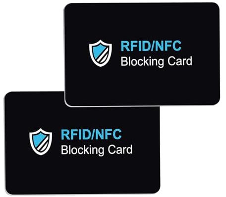 SHUXIA 2 tarjetas de bloqueo RFID/NFC, tarjetas de bloqueo RFID para hombres y mujeres, protector de tarjetas de crédito, bloqueador NFC sin contacto antirrobo, bloqueador NFC delgado sin contacto