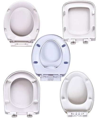 Abattant WC, fermeture douce, blanc, avec système de dégagement rapide, couvercle robuste en duroplastique(D-Shaped)