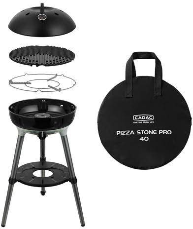 CADAC - Carri Chef 40 BBQ 50mBar + Pizzastein Pro 40 - Gasgrill mit Grillrost und Pizzastein - Grillzubehör