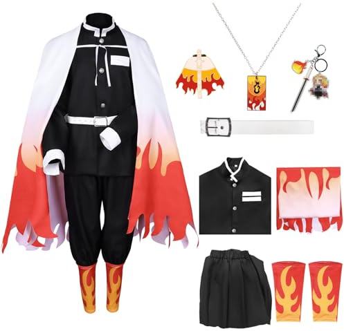 Solorass Nezuko Tanjirou Shinobu Cosplay Deguisement Enfant Adulte Halloween Carnaval Costume Japonais Kimono Accessoires Noël Cadeau pour Fille Garcon Homme Femme (Rouge, 130)
