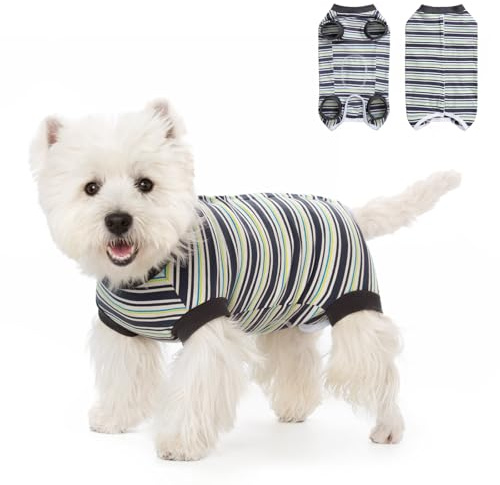 FEimaX Tuta di Recupero per Cani Femmina Maschio Dopo l'Intervento Chirurgico, Body Post Operatorio Cane Tuta Chirurgica Post Operatoria per Cani e Gatti di Piccola e Media Taglia (M, Blu Navy)