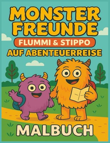 Monsterfreunde – Flummi & Stippo auf Abenteuerreise | Malbuch: Ein liebevolles Kinder-Malbuch mit 50 Ausmalbildern und 5 spannenden Rätseln, süßen Monstern und ganz viel Fantasie!