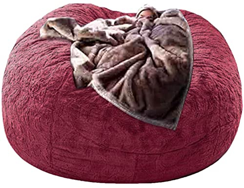 Överdrag till jättestora säcksäckar, runt säcksäcksöverdrag, 1,5/2,3 m mjuk, fluffig, lat soffa, PV-päls, för tonåringar och vuxna (utan fyllnadsmedel)