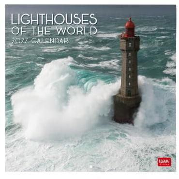 Legami - Calendrier 2027 Mural, Lighthouses, 12 Mois, 30 x 29 cm