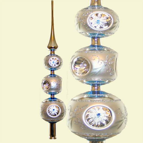 Lauschaer Glaskunst-Christbaumspitzen Christbaumspitze Esprit-Trio (Blau)