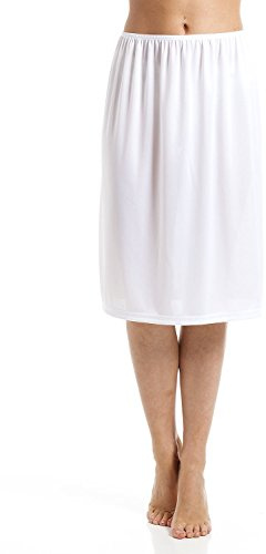Camille White 24'' Half Length Cling Resistant Under Skirt Slip 12