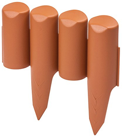 2,5 m Palisade Beetumrandung Gartenpalisade terracotta Rasenbord Gartenweg Beeteinfassung